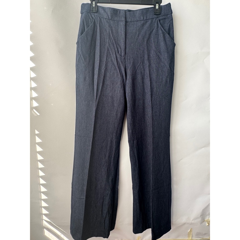 Express Editor Dress Pants Womens 8R Dark Indigo Blue Straight Leg Work Trousers